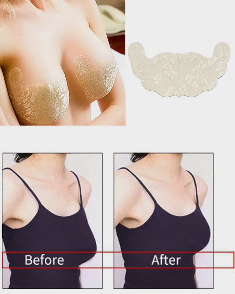 Sticky Bra Push Up Womens Stickers Lace Chest Stickers Underwear Invisible Bras for Dress with Nipple Covers