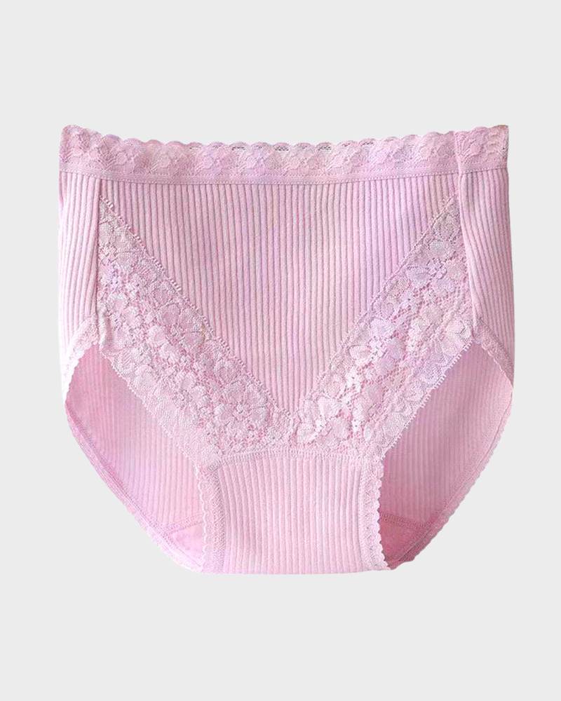 BlissShe® Lace Stitching Ribbed Panties