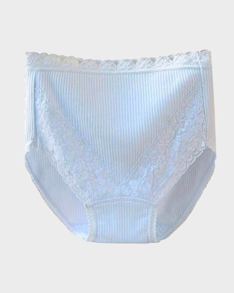 BlissShe® Lace Stitching Ribbed Panties