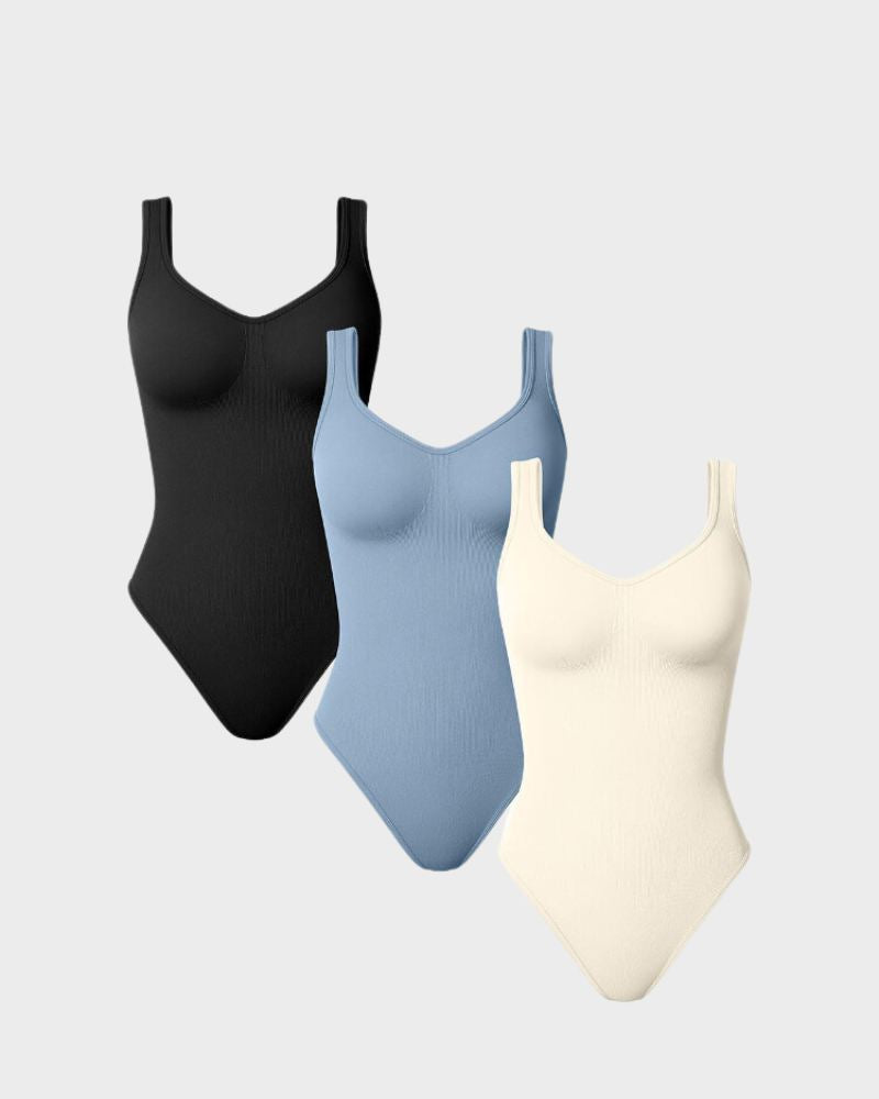 BlissShe® Scoop Neck Thong Bodysuit