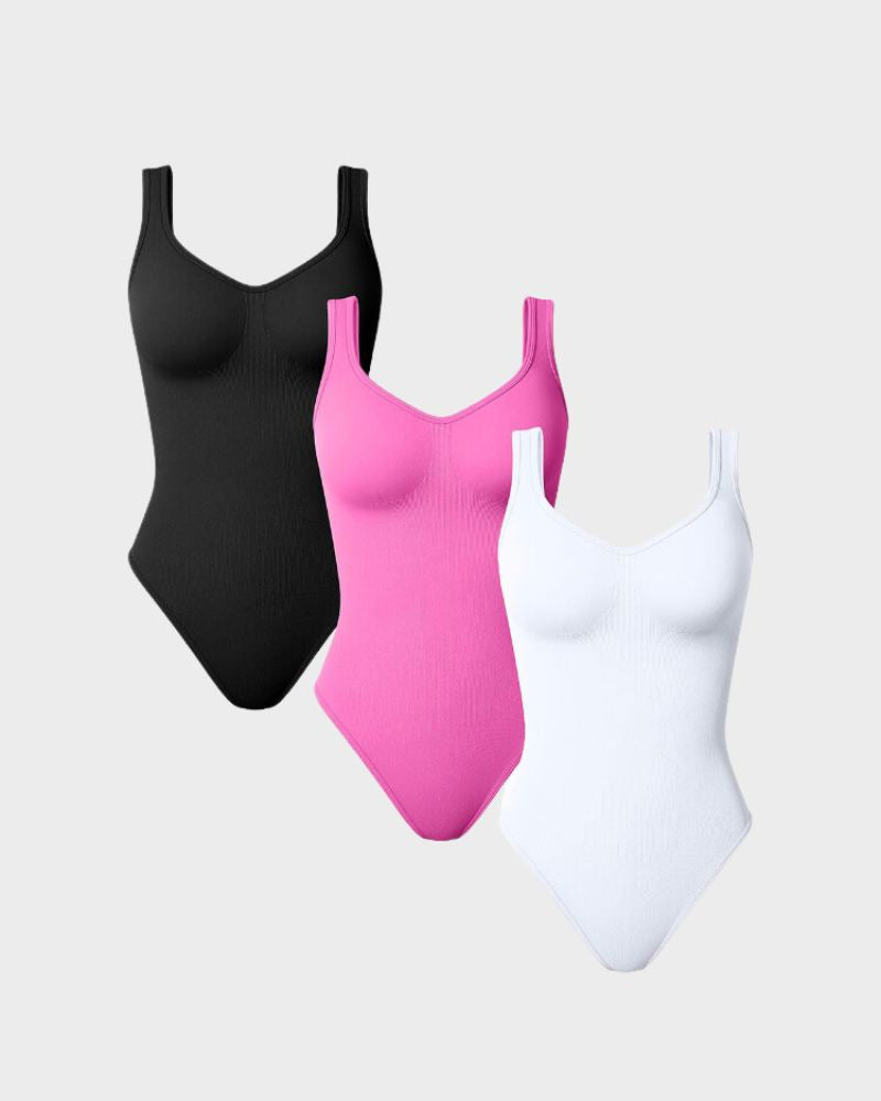 BlissShe® Scoop Neck Thong Bodysuit