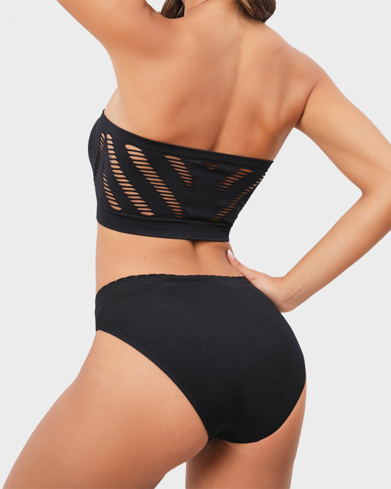 Women's comfortable sports style shoulderless underwear