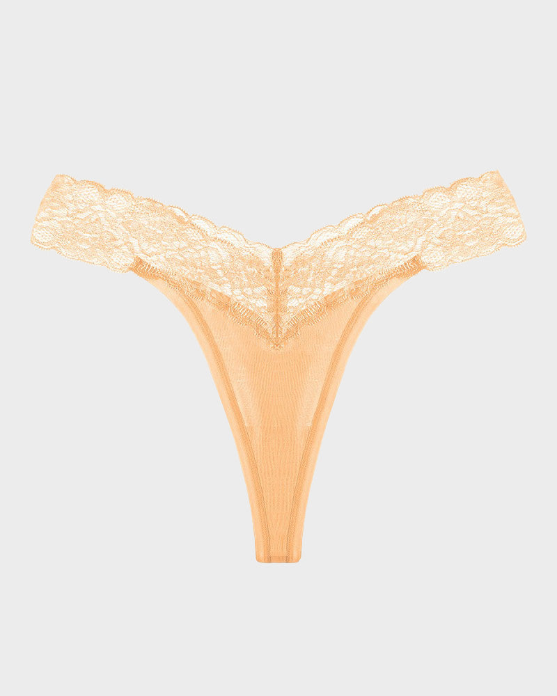 Low-Cut Cotton Lace Trim Bikini Briefs