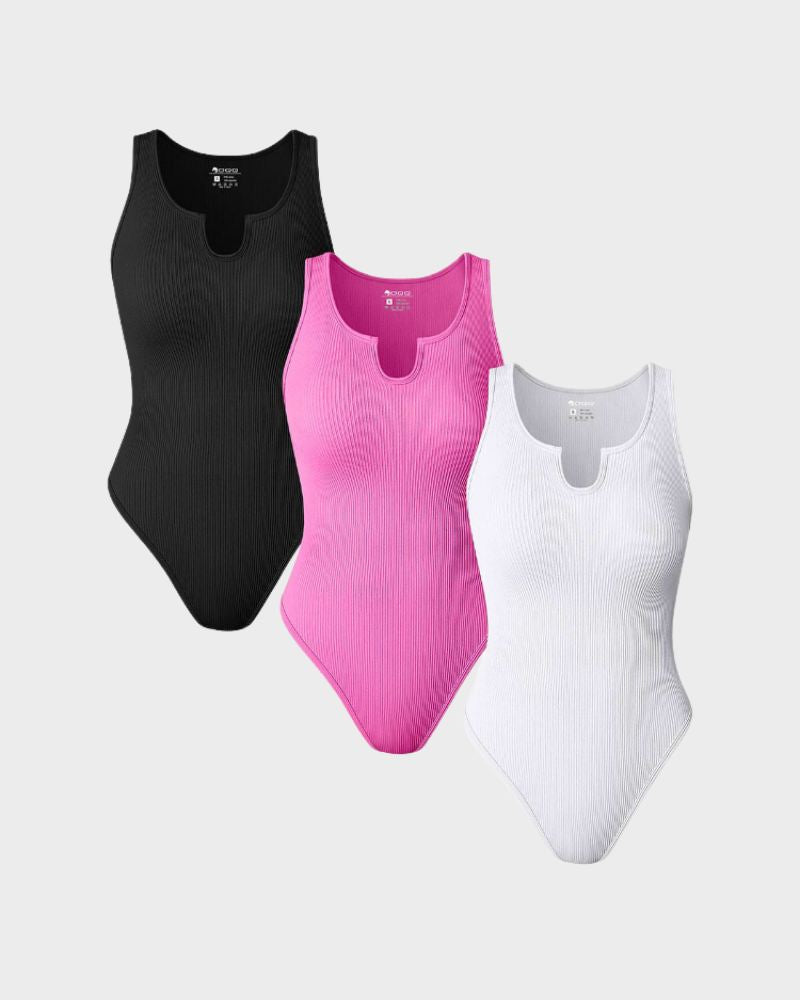 BlissShe® Ribbed Sleeveless Tank Bodysuits