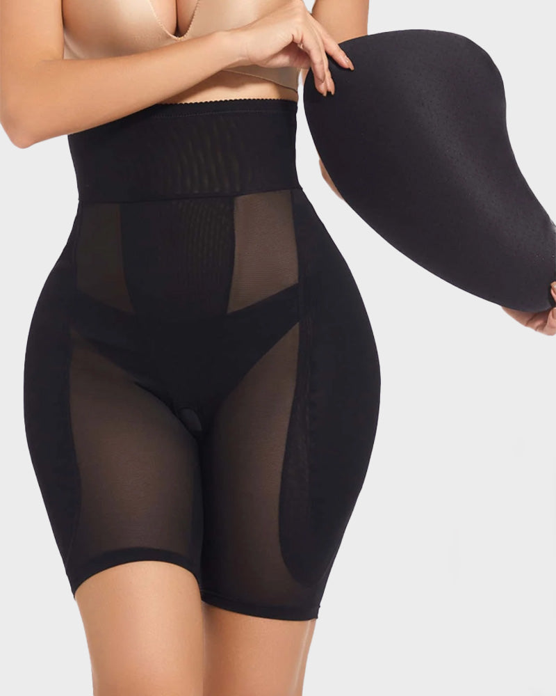 High waist belly tightening waist removable pad full crotch flat Angle open gear shapewear