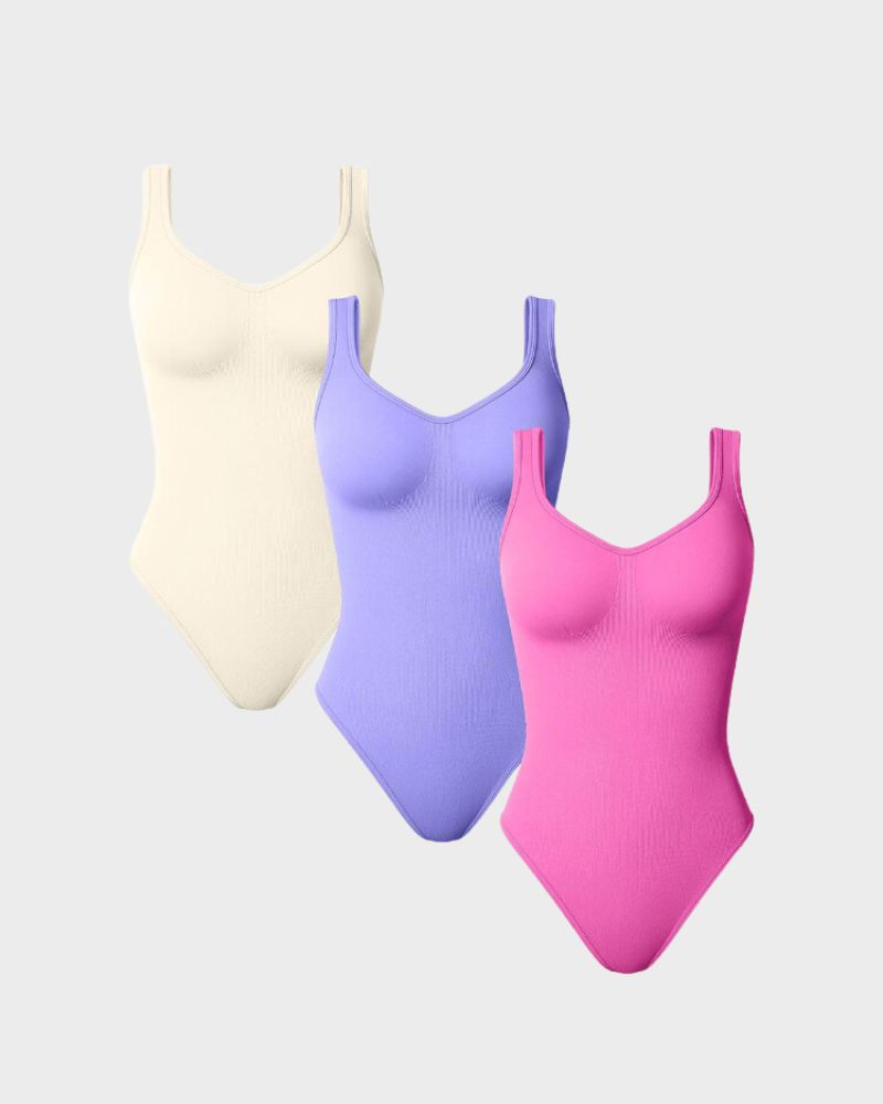 BlissShe® Scoop Neck Thong Bodysuit