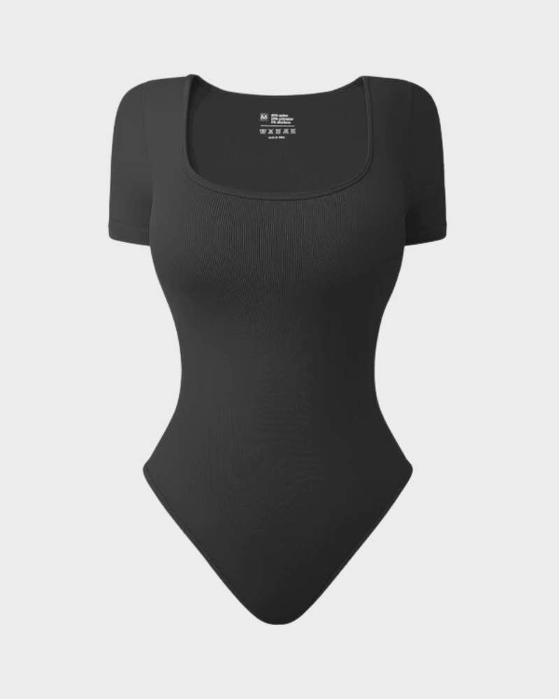 BlissShe® Basic Square Neck Thong Bodysuit