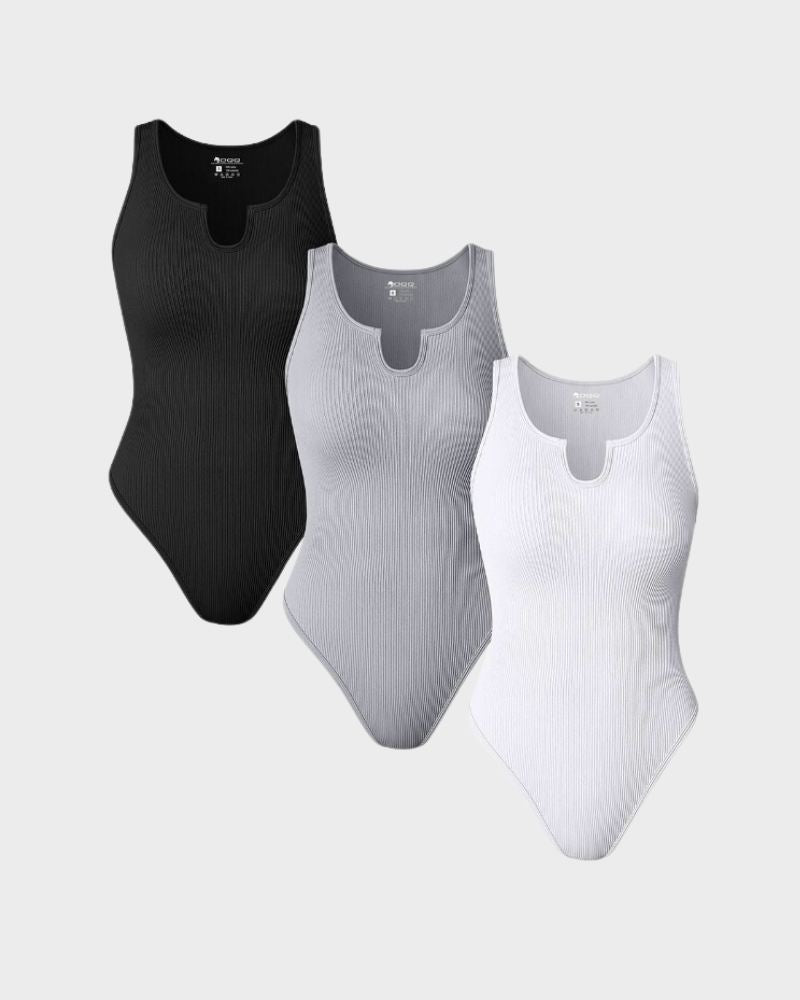 BlissShe® Ribbed Sleeveless Tank Bodysuits