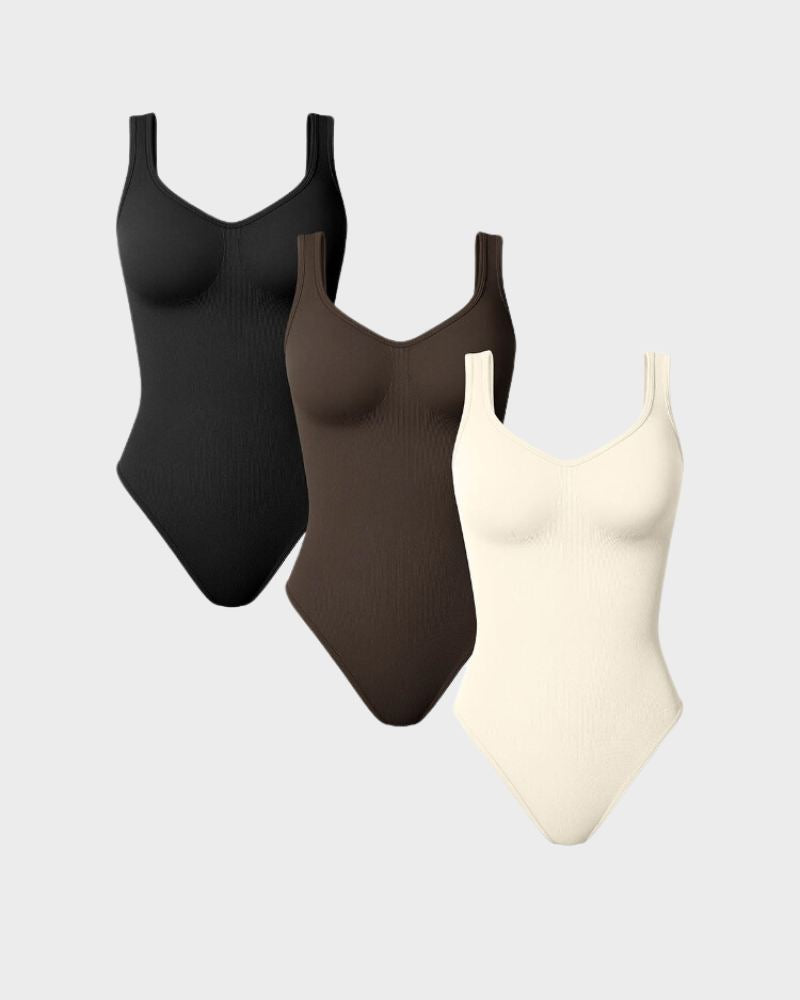 BlissShe® Scoop Neck Thong Bodysuit