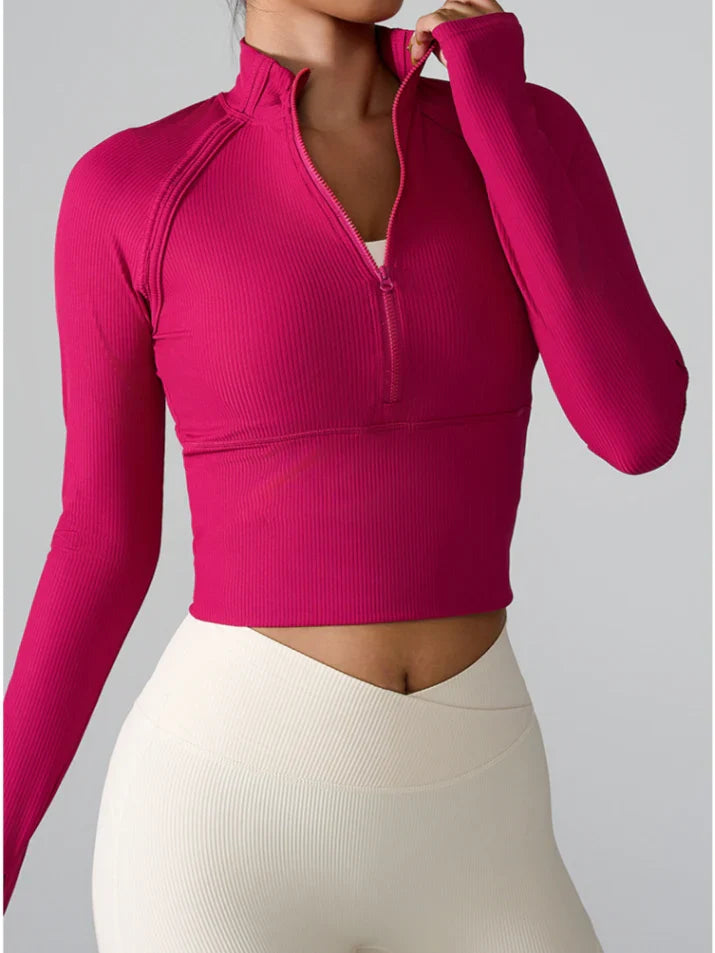 Half-Zip Long Sleeve Top