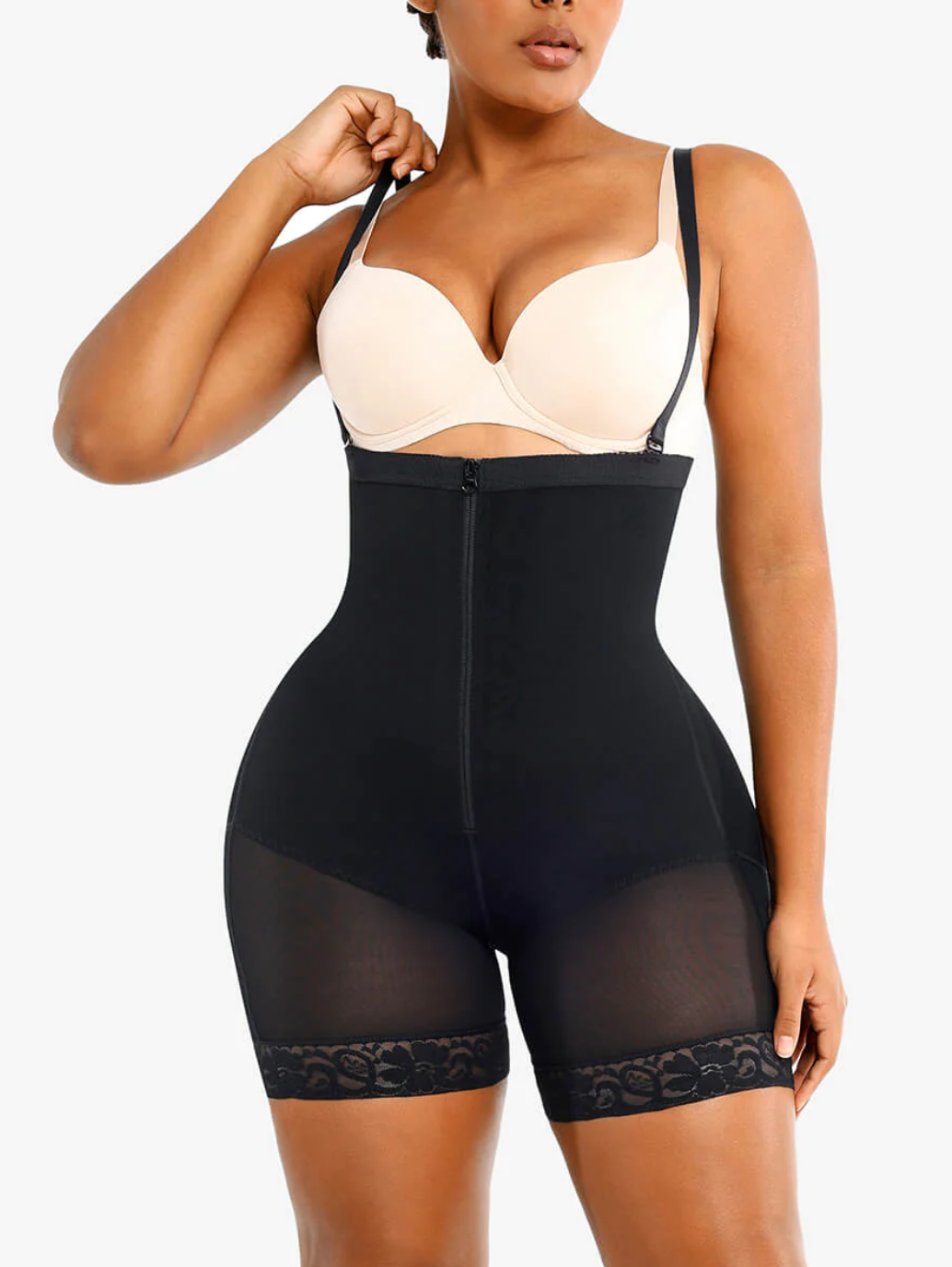 BlissShe® Open Bust Firm Tummy Compression Bodysuit Shaper With Butt Lifter