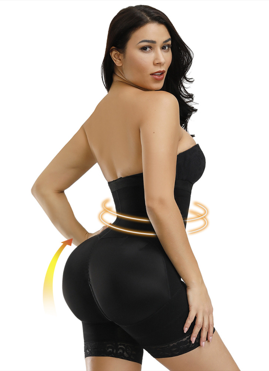 BlissShe® Open Bust Firm Tummy Compression Bodysuit Shaper With Butt Lifter