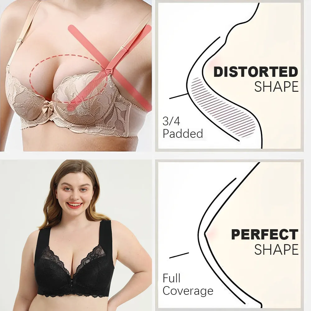 BlissShe®FRONT CLOSURE '5D' SHAPING WIRELESS BEAUTY BACK BRA(BUY 1 GET 2 FREE)-BEIGE