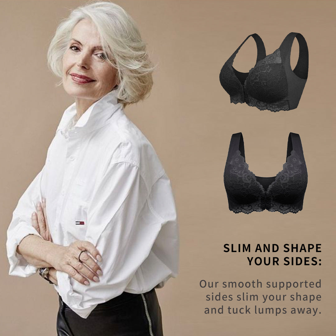 BlissShe®FRONT CLOSURE '5D' SHAPING WIRELESS BEAUTY BACK BRA(BUY 1 GET 2 FREE)-Black