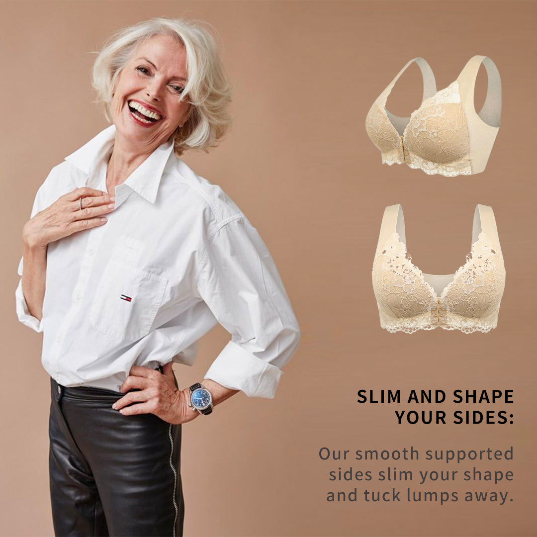 BlissShe®FRONT CLOSURE '5D' SHAPING WIRELESS BEAUTY BACK BRA(BUY 1 GET 2 FREE)-BEIGE