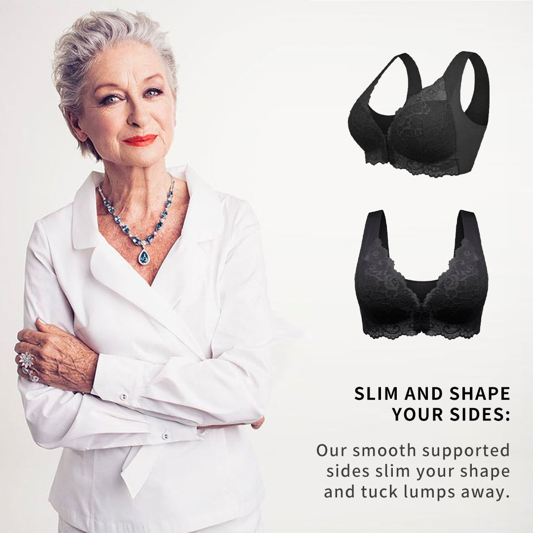 BlissShe®FRONT CLOSURE '5D' SHAPING WIRELESS BEAUTY BACK BRA(BUY 1 GET 2 FREE)-Black