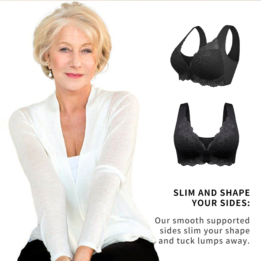 BlissShe®FRONT CLOSURE '5D' SHAPING WIRELESS BEAUTY BACK BRA(BUY 1 GET 2 FREE)-Black