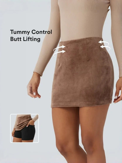 Classic High-Low Corduroy Skirt