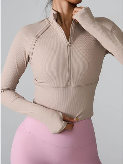 Half-Zip Long Sleeve Top