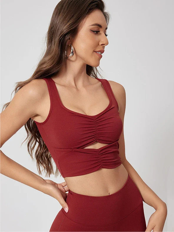 Cut-Out Ruched Bra