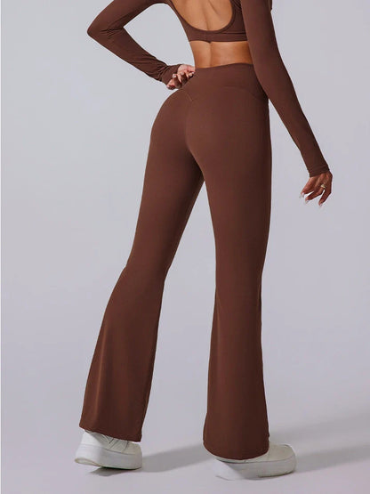 Side Ruching Flared Leggings