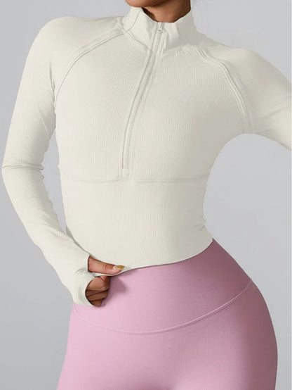 Half-Zip Long Sleeve Top