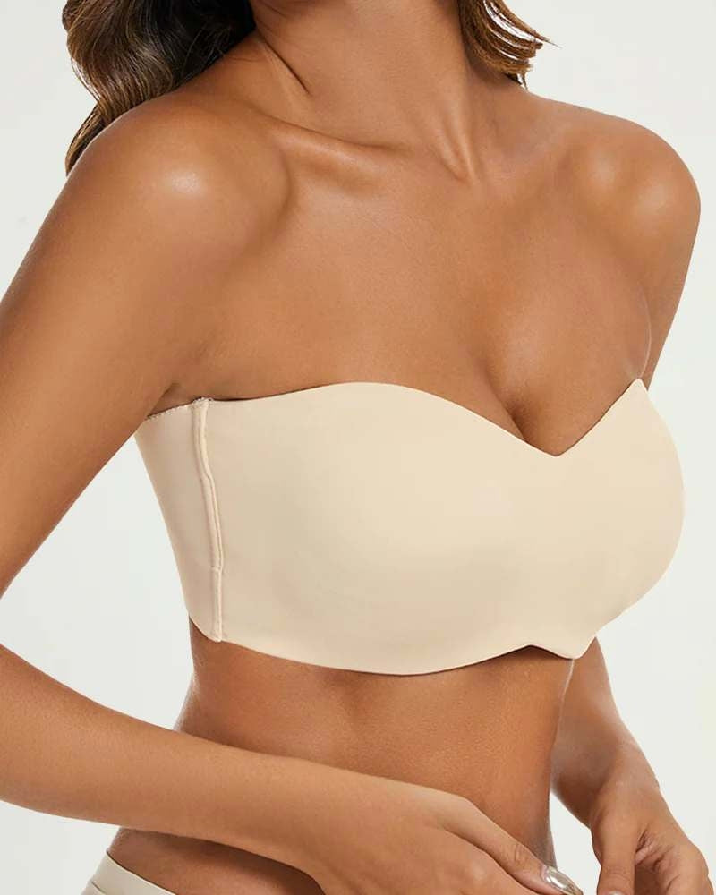 BlissShe® Full Support Non-Slip Convertible Bandeau Bra -Nude