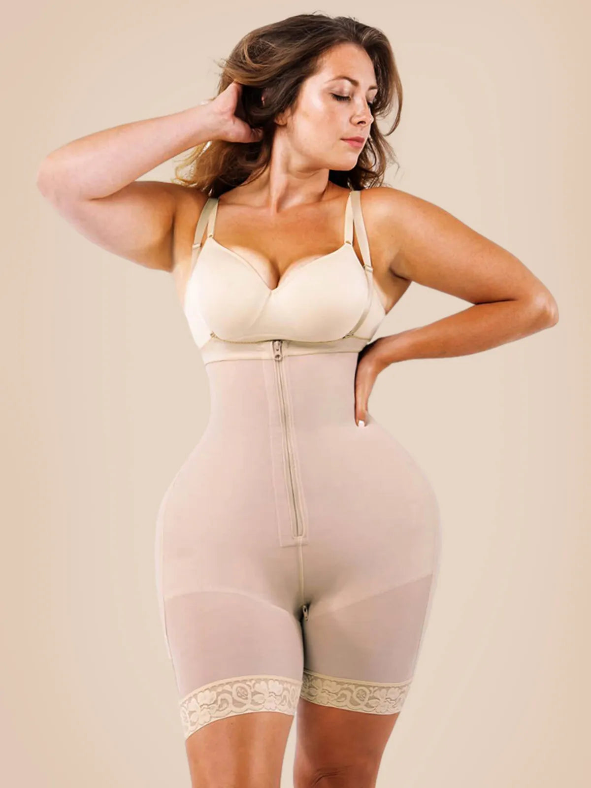 BlissShe® Open Bust Firm Tummy Compression Bodysuit Shaper With Butt Lifter