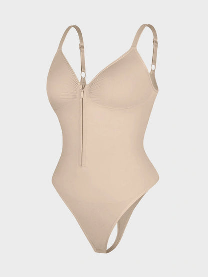 Tummy Tucking Seamless Bodysuit with Corset Zipper