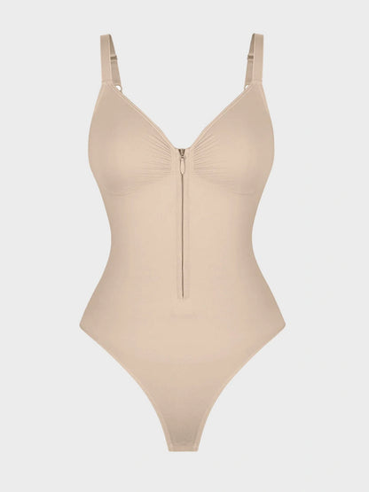 Tummy Tucking Seamless Bodysuit with Corset Zipper