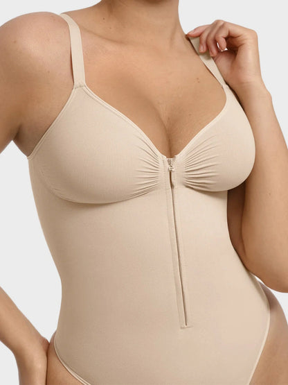 Tummy Tucking Seamless Bodysuit with Corset Zipper