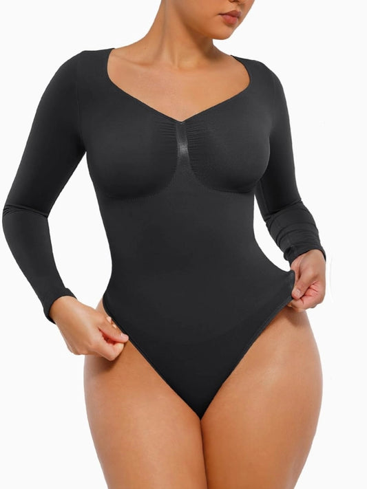 Tummy Tucking Seamless Bodysuit - Longsleeved