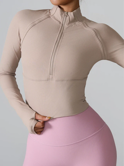 Half-Zip Long Sleeve Top