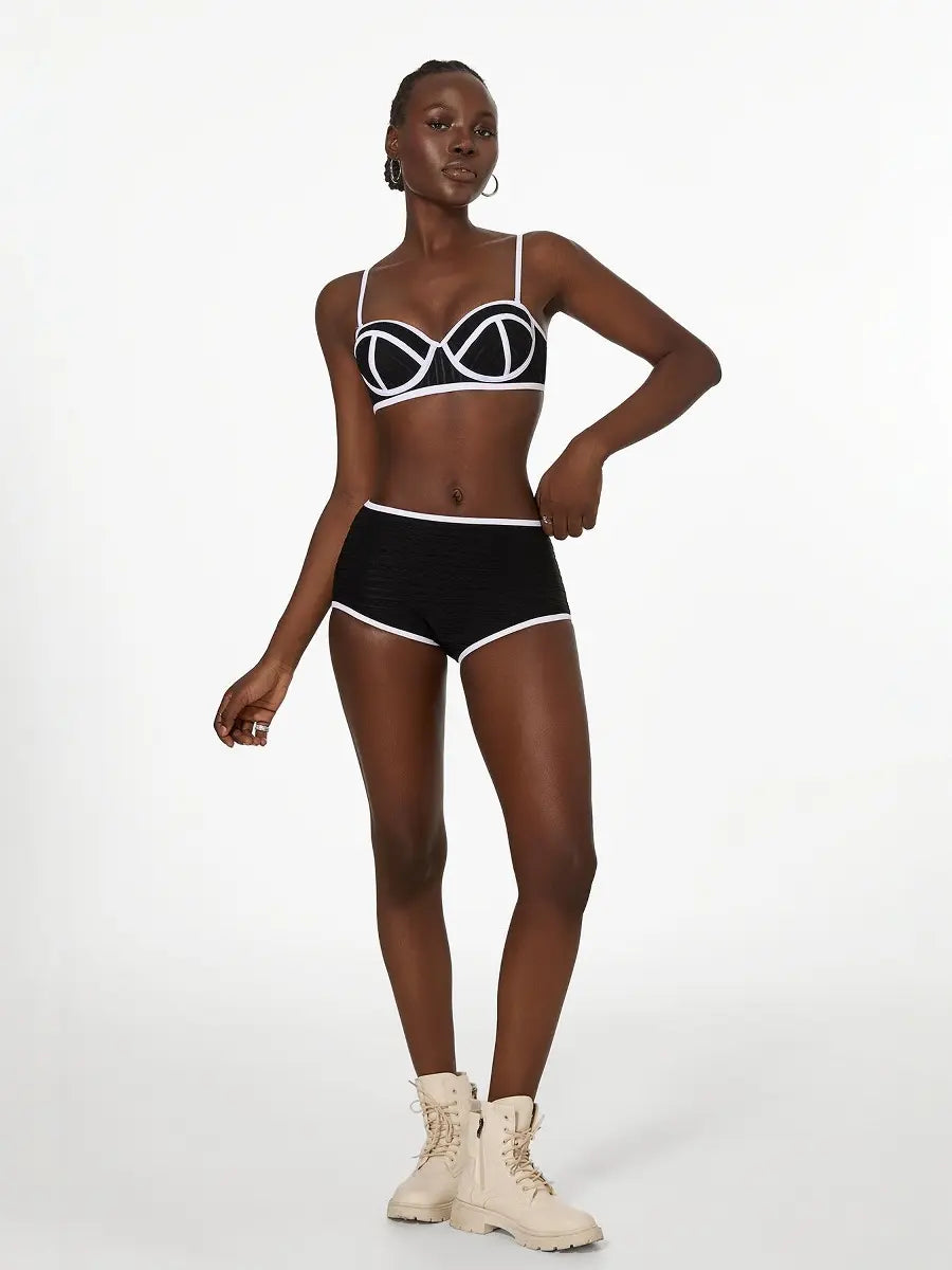 Noir Blanc - Retro Lines Bikini