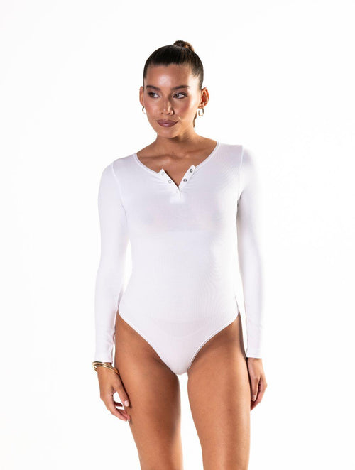 Nahtloser Langarm-Tanga-Bodysuit