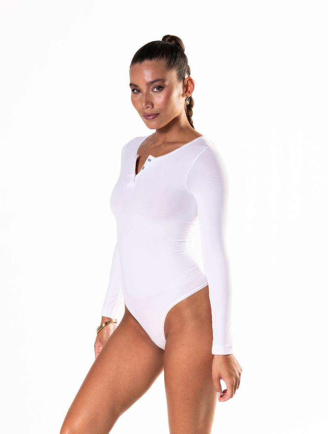 Nahtloser Langarm-Tanga-Bodysuit