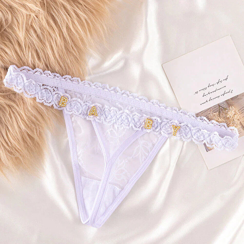 Lace G-String Thongs for Women Adjustable Sexy Low Rise Underwear Breathable T-back Thongs Panties