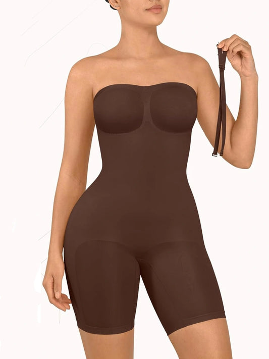 Tummy Tucking Seamless Bodysuit with Removable Straps
