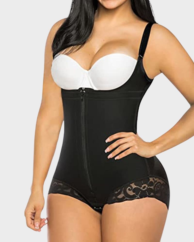 BlissShe® Lace Zipper Open Bust Shapewear