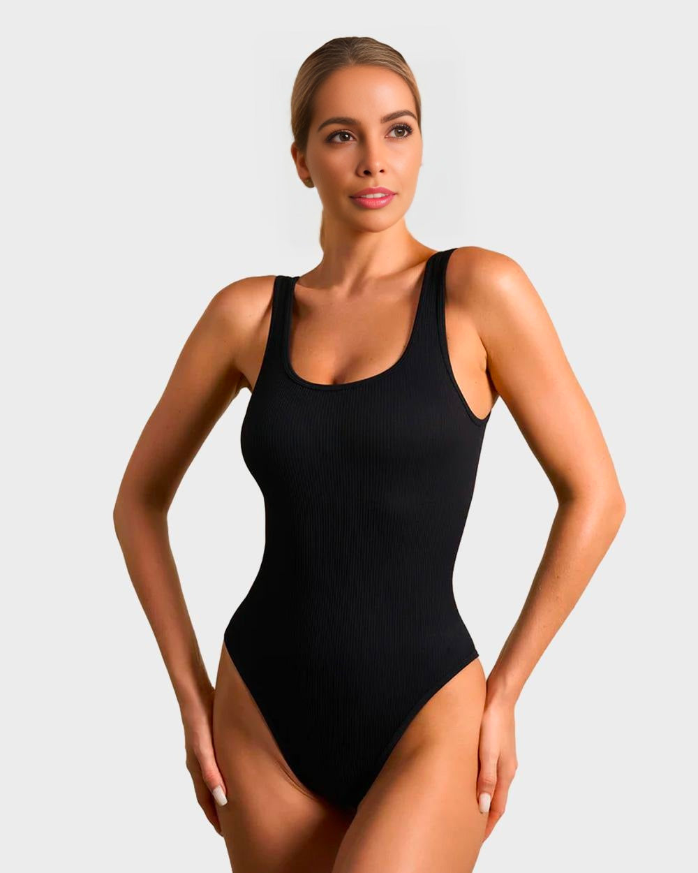 BlissShe® Wide Strap Backless Thong Bodysuit