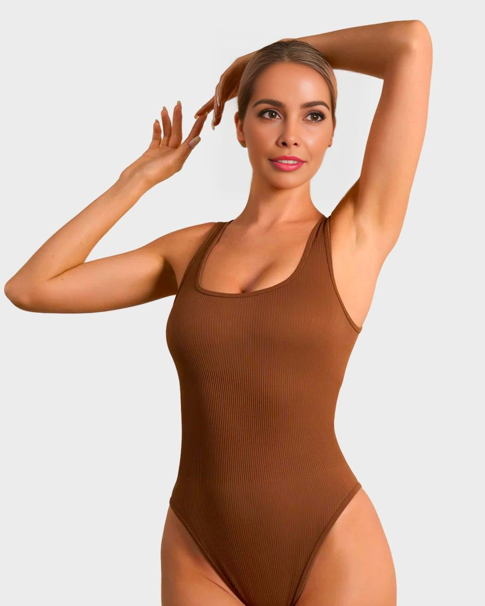 BlissShe® Wide Strap Backless Thong Bodysuit