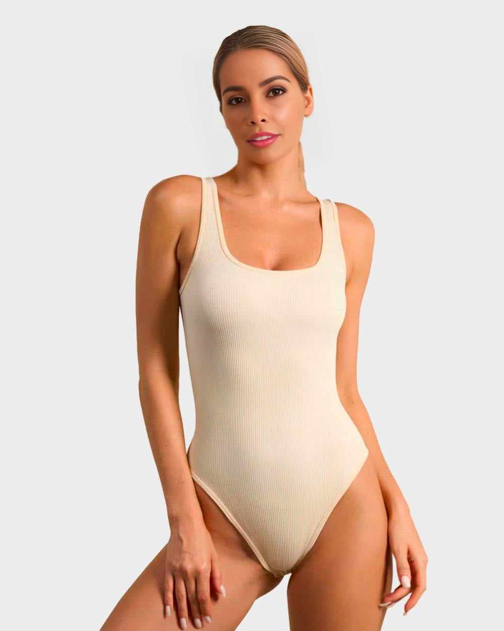 BlissShe® Wide Strap Backless Thong Bodysuit