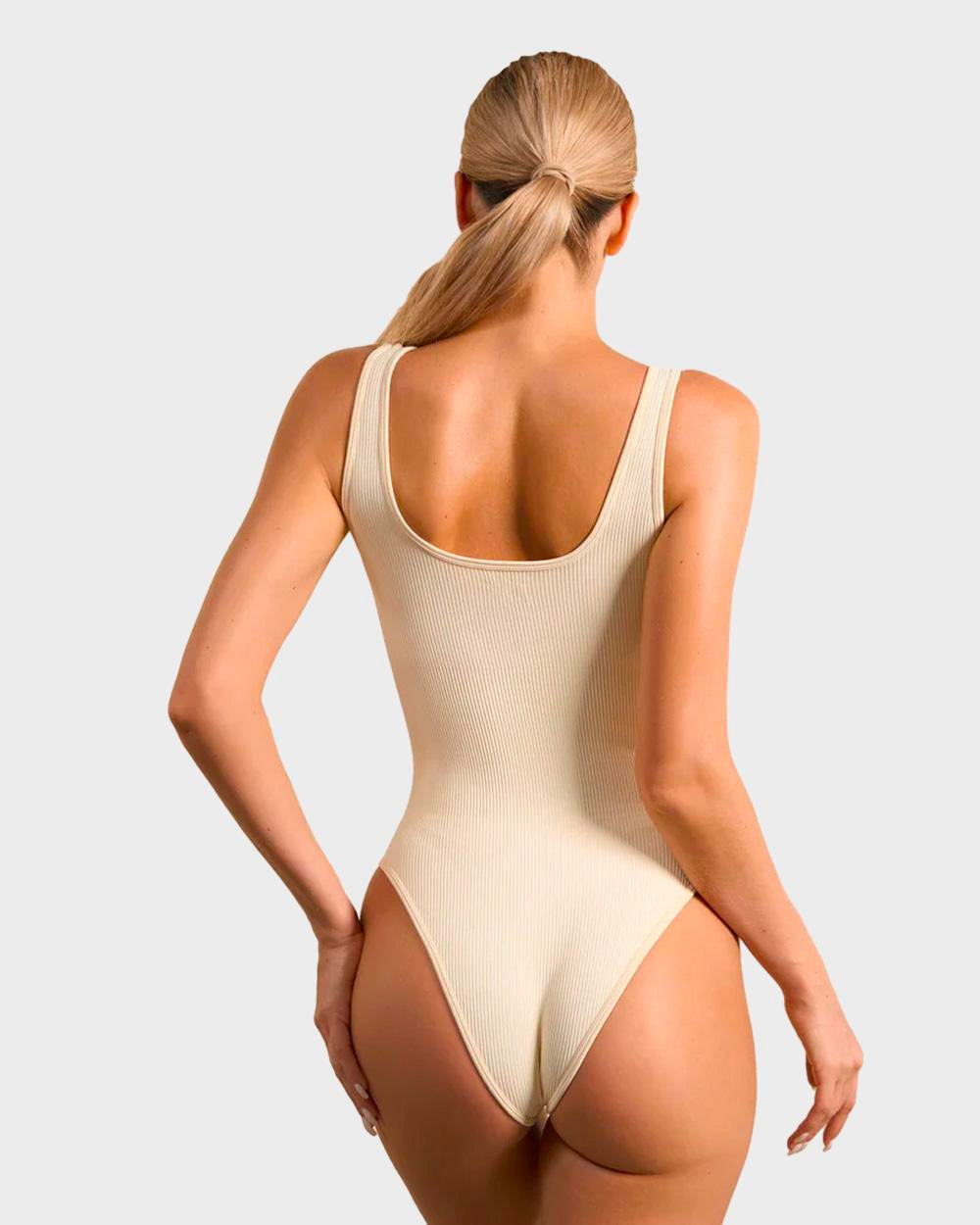 BlissShe® Wide Strap Backless Thong Bodysuit