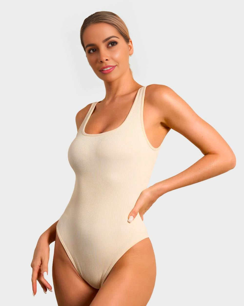 BlissShe® Wide Strap Backless Thong Bodysuit