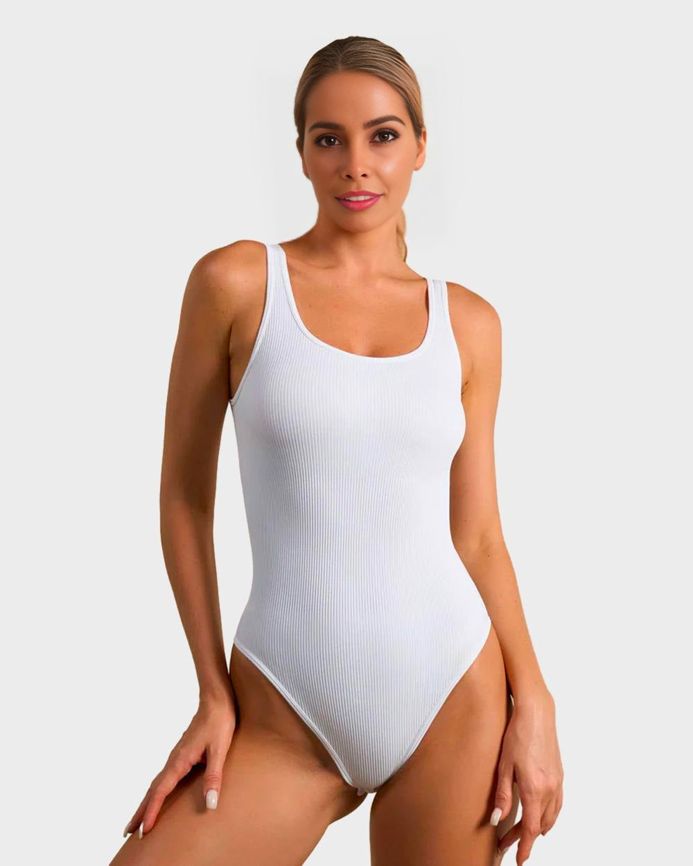 BlissShe® Wide Strap Backless Thong Bodysuit