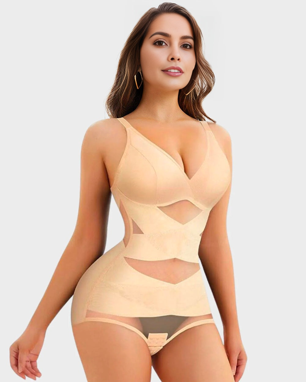 BlissShe® V Neck Mesh Breathable Shapewear