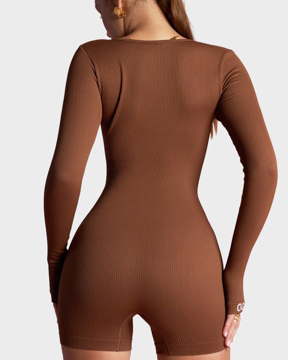 BlissShe® Scoop Neck Long Sleeve Romper