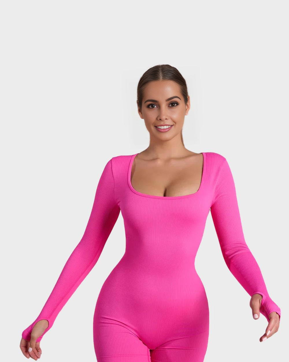 BlissShe® Scoop Neck Long Sleeve Romper