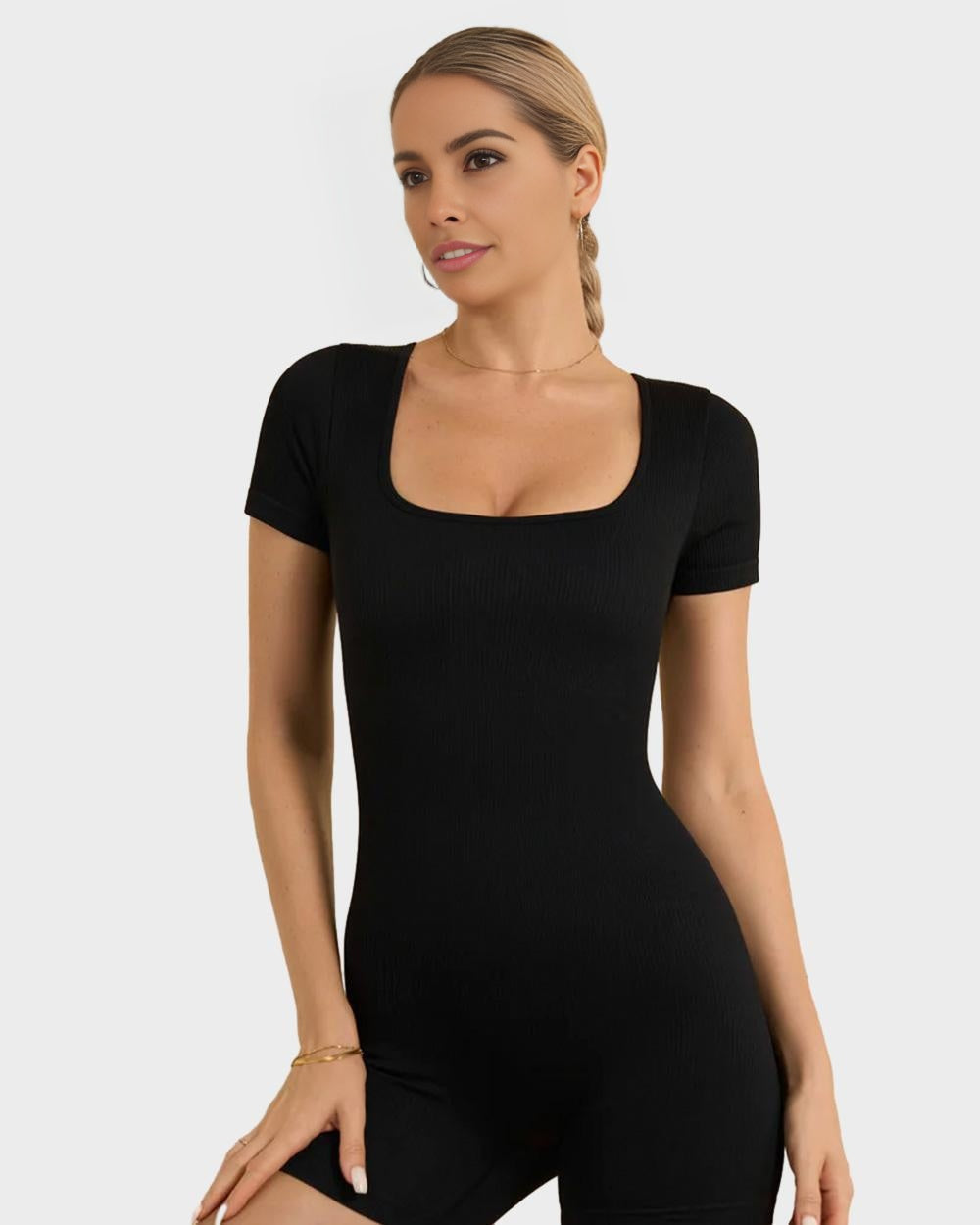 BlissShe® Basic Snatched T-Sleeve Romper