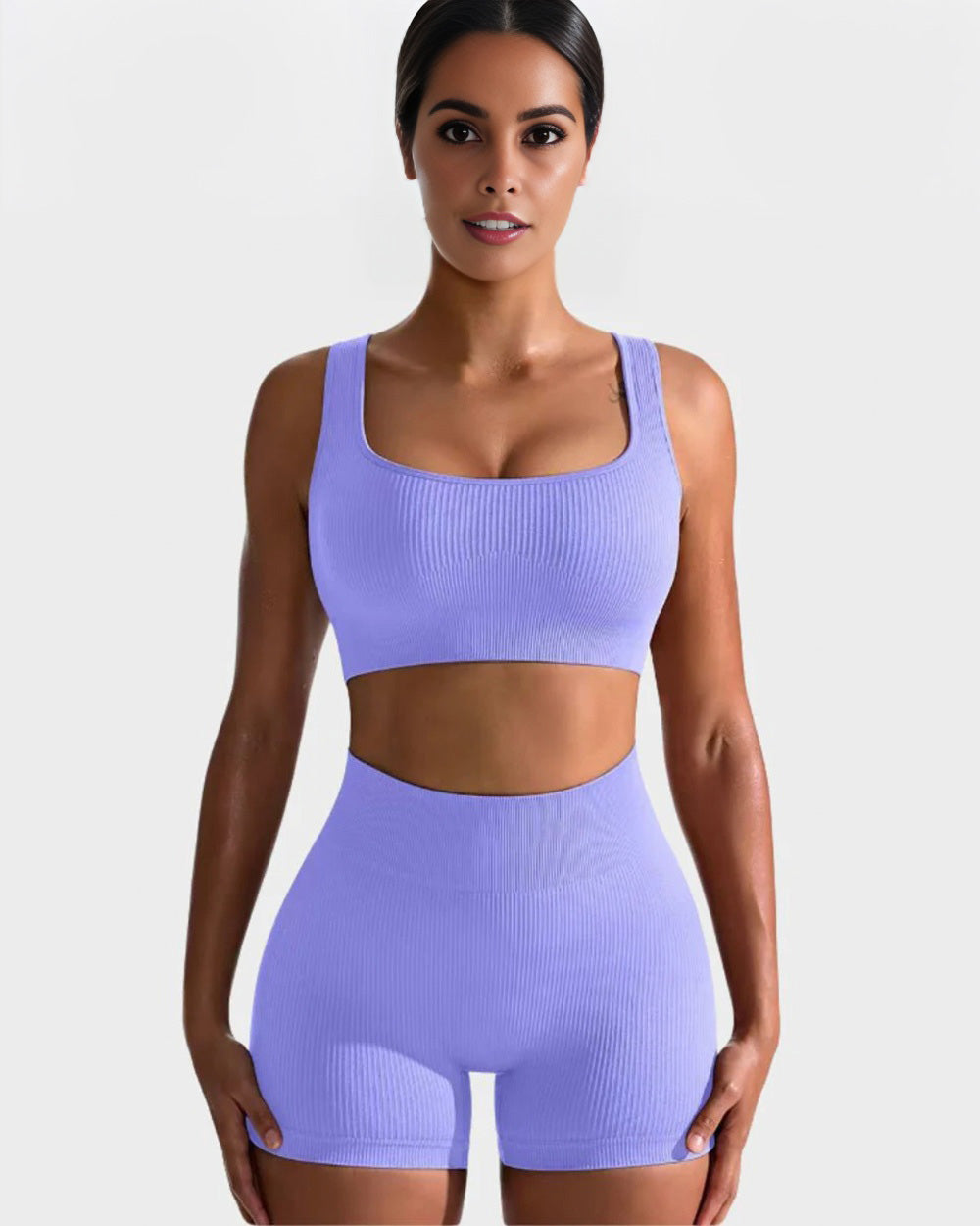 BlissShe® Seamless Ribbed Sports Bra Set